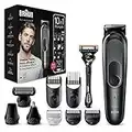 Braun Regolabarba Tagliacapelli Uomo Rasoio Incluso, Rifinitore Barba, 10 in 1 Styling Kit, 8 Accessori, Ideale per Viso, Corpo, Orecchie e Naso, Idea Regalo, MGK7331 All-in-One Nero