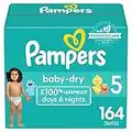 Diapers Size 5, 164 Count - Pampers Baby Dry Disposable Baby Diapers (Packaging & Prints May Vary)
