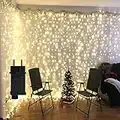 YASENN lichtervorhang 3x3m stecker Fenster Vorhang Lichterkette 300LED 8 Modi Lichterketten für Vorhang Fenster, Weihnachtshochzeit Hausgarten Schlafzimmer(Warmweiß)