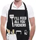 Apron Adjustable Kitchen Apron Chef Apron Funny Apron for Men Aprons Gift for BBQ Women Father's Day Gift