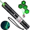 Green Laser Pointer Long Range High Power Tactical Green Beam Flashlight Laser pointer rechargeableUSB Laser Pointer Cat toys with Star Cap Adjustable Focus for Teaching Outdoor Hunting