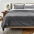 Bare Home Duvet Cover Queen Size - Premium 1800 Super Soft Duvet Covers Collection - Lightweight, Cooling Duvet Cover - Soft Textured Bedding Duvet Cover (Queen, Grey)