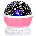 SUNNEST Baby Night Lights, Moon Projector 360 Degree Rotation - 4 LED Bulbs 8 Color Changing Light, Romantic Night Lighting Lamp, Unique Gifts for Birthday Nursery Women Children Kids Baby