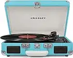 Crosley CR8005D-TU Cruiser Deluxe Portable Record Table 3-Speed Turntable with Bluetooth, Turquoise