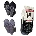 YogaAddict Calze antiscivolo, yoga, pilates, ospedale, trampolino elastico, fitness, uso domestico, sbarra, antiscivolo, donna, uomo, anziano, Nero, Grigio - M/L, 2 Paia