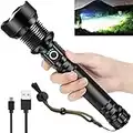 Rechargeable LED Flashlights, 180000 High Lumens Super Bright Flashlight, Tactical XHP90 Flashlight with 5 Modes, Zoomable, Military Grade Waterproof Flashlights for Emergencies, Camping