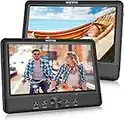 WONNIE Dual 10,5" Auto DVD Player Tragbarer DVD Player 2 Monitore mit 5 Stunden Rechargble TFT Display Kopfstütze Monitor Doppelbildschirm Player, Unterstützung USB/SD/AV IN/Out