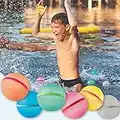 AVAMA - Improved model 2023-6Pack Reusable Water balloons, Magnetic Silicone Refillable Water Bombs - Pool Toys for Boys and Girls, Outdoor Water Game