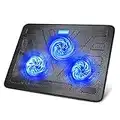 TECKNET Laptop Cooling Pad Adjustable Height Laptop Cooler with 3 Ultra Quiet Fans, Laptop Fan Stand for Desk/Bed/Lap with 2 USB Ports, Ergonomic Comfort Notebook Cooler Pad Fits for 12”-17” Laptops