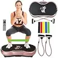 RAVS Vibration Plate Exercise Machine Whole Body Workout Machine Vibration Fitness Platform Machine Home Training Equipment with Resistance Bands, Remote Control and Max Load 330lbs