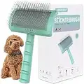 LBMBAIC Slicker brush for dogs with super denser soft extral long pin slicker dog brush for thick and long hair doodle and poodle brush fluff,detangle and style.Goldendoodle Long Pin Brush for Dogs.25mm(1'') Green