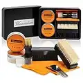 World Class Shoe Shine Kit - Gift Box | Luxury Leather Shoe Polish Kit with Neutral & Black Polish, 100% Horse Hair Shoe Brushes, Shine Cloths & Shoe Horn. Ultimate Leather Polishing Experience.