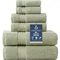 COZYART Sage Green Bath Towels Set for Bathroom Turkish Cotton Thick Soft Absorbent Durable 650 GSM Towel Set of 6, 2 Large Bath Towels, 2 Hand Towels, 2 Washclothes
