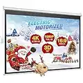 100 inch 16:9 Electric Auto Projector Motorized Projection Screen 16:9 Ratio for Home Theater Cinema Indoor Outdoor HD Movie Screen