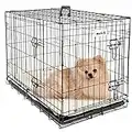 MaxxPet Cage pour Chien - Pliable en Métal - 2 Portes (Frontale et Latérale), Incluant Un Plaid de Luxe, Convient pour Le Transport, 61x43x48 cm - Noir