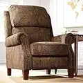 Kensington Hill Beaumont Warm Brown Paisley Patterned Recliner Chair Traditional Armchair Comfortable Push Manual Reclining Footrest Adjustable for Bedroom Living Room Reading Home Relax Office