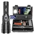 Shadowhawk Torches LED Super Bright Rechargeable, Flashlight 20000 Lumens XHM77.2 Torches Battery Powered, Powerful Tactical Flash Light Torch, USB Hand Torch for Dog Walking Camping Emergency Gift