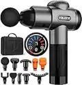 TOLOCO Massage Gun, Muscle Massage Gun Deep Tissue for Athletes, Portable Percussion Massager with 10 Massage Heads, Electric Body Massager for Any Pain Relief, Grey