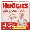 Huggies Pannolini Ultra Comfort, Taglia 4 (7-18 Kg), Confezione da 150 Pannolini