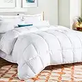 Linenspa Comforter Duvet Insert, Down Alternative, Box Stitched, All-Season Microfiber, Bedding for Kids, Teens, or Adults - White - Queen
