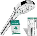 hansgrohe Croma Select E Pommeau de Douche économie d'eau, Douchette à main Vario EcoSmart 9l/min, blanc/chromé, 26813400