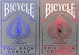 Bicycle Metal Luxe MetalLuxe Rider Back Playing Cards 2 Decks Crimson Red and Cobalt Blue Version 2