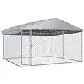 Tidyard Outdoor Dog Kennel with Roof, Lockable Latch System to Prevent Mischief and Accidents 150.4"x150.4"x94.5"