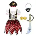 Sicypoty Girls Pirate Costume for Halloween Cosplay Pirate Costume Buccaneer Dress 7-9 Years