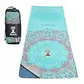 MoKo Yoga Towel, Non Slip Hot Yoga Mat Yoga Blanket Printing Pattern Quick Dry with Corner Pocket for Bikram, Pilates, Gym Workout, Outdoor Picnic, Lotus