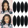 16 Inch Marley Twist Braiding Hair 8 packs Pre-Separated Springy Afro Twist Hair Extension Kinky Afro Twist Crochet Hair Braids Natural Black Spring Twist for Black Women (16 Inch, 1B)