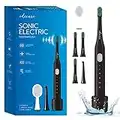 Edicare, Brosse à Dent Électrique, Sonique, 5 Têtes de Brosse, Rechargeable, USB, étanche IPX7, 5 Modes de Fonctionnement, Nettoyeur Dentaire, Detartrage (Brosse à Dent)