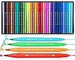35 Dual Markers Pen for Adult Coloring Book, Coloring Brush Art Marker, Fine Tip Colored Pens for Kids, Bullet Journaling Drawing Planner