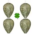 Wasp Nest Decoy - 4 Pack - Hanging Wasp Repellent and Deterrent- Safe Fake Trap