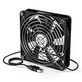 ELUTENG USB Ventilateur 120mm 5v Silencieux Ventilateurs PC 5V/0.32A Ventilateur USB avec Gril en métal Ventilateur Ordinateur Ventilateur refroidissement pour PC/TV Box/AV cabint/PS4/XBox