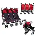 Kids Kargo Triple Stroller Red