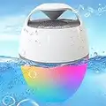 Blufree Pool Speaker with Lights,Bluetooth Portable Speaker IP67 Waterproof Hot Tub Speaker,Louder Volume,Rich Bass, Mic, 82ft Wireless Range Floating Speaker for Outdoor Pool Sports Home Party Shower