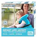 Oceans 7 US Coast Guard Approved Infant Life Jacket 8-30 lbs – Type II PFD Flex-Form Chest Personal Flotation Device, Blue/White