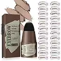 Eyebrow Stamp Stencil Kit - 1 Step Eye Brow Makeup Brow Stamp Shaping Kit with 24 Reusable Eyebrow Stencils, Long-Lasting Waterproof Trio Kit for Perfect Natural Brow (Light Brown)