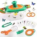 Helecors Bug Catcher Kit for Kids, Bug Catching Set with Whistle Magnifying Glass, 8 Information Cards etc., Outdoor Explorer Outdoor Toys for Boy Girls 3-12 Year Old