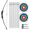 Archery Bow and Arrow Set for Teenagers, Archery Bow Kit with Arrows, Aim Board Armguard Archery Beginner Target Training for Kids Teen Adults