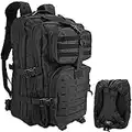 Procase Mochila Táctica 48L, Paquete de Asalto MOLLE de Gran Capacidad para Utilidad Militar, Bolsa de Emergencia de 3 Días para Caza Senderismo Acampada y Actividad al Aire Libre –Negro