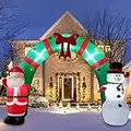 Poptrend Inflatable Christmas Decorations 8 Foot Inflatable Christmas Arch – Christmas & X’mas Yard Inflatables with Bright LED Christmas Lights – Wacky, Funny, Festive Holiday Spirit (8ft Arch)