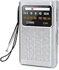 Radio Batteriebetrieben AM FM, Tragbare Radios Taschenradio mit Eingebautem Stereolautsprecher/Kopfhöreranschluss, Taschenradios Kleines Radio mit AA-Batterie Betrieben, zum Wandern und Camping