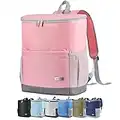 Insulated Cooler Backpack Outdoor - Leak Proof Backpack Cooler 30 Cans, Waterproof Lightweight Cooler Bag for 12h Hot/Cold Retention - Portable Soft Cooler for Travel, Camping, Beach, Lunch-Pink