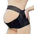 Jamila Maternity Belt Pregnancy Support Belt Lumbar Back Support Waist Band Belly Bump Brace, Relieve Back, Pelvic, Hip Pain Labour and Recovery (Black, L)