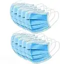 Face Mask 3-Ply Blue Disposable Face Masks Supplied in Sealed Bag - Pack of 10