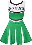 Costume de pom-pom girl pour femme - Déguisement de pom-pom girl de style américain (vert - 40-42)