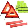 TourKing Triangolo di Emergenza, Kit Triangolo di Sicurezza Pieghevole Kit di Emergenza Stradale con Triangolo di Emergenza e Giubbotto di Sicurezza Riflettente