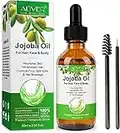 Bio Jojobaöl Öl, 100% reines, feuchtigkeitsspendendes organisches Jojobaöl für Haarwachstum Hautpflege,Natürliche Jojoba Oil, Für Gesicht, Bart, Nägel, Körpermassage Öl 60ml