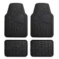 FH Group Heavy Duty Tall Channel F11311BLACK Rubber Floor Mat Black Full Set Trim to Fit